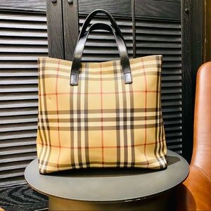 Authentic Burberry Vintage Check PVC Leather Tote